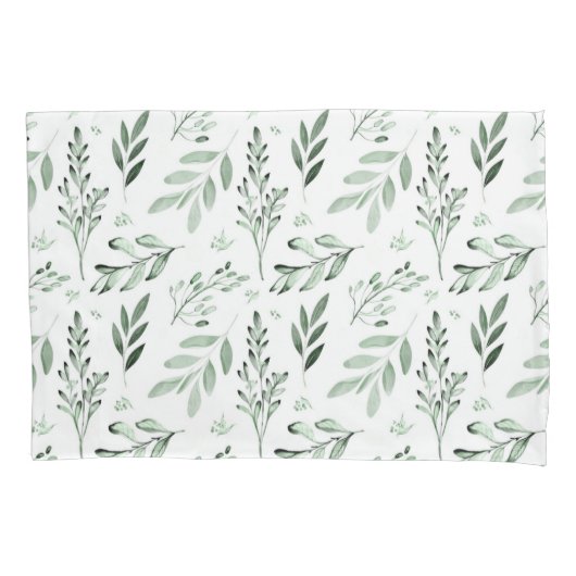 緑葉 枕カバー (正面)