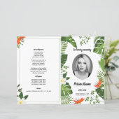 緑葉 |葬儀プログラムテンプレート (スタンド正面)