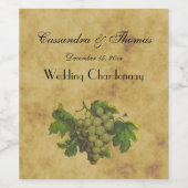 緑葡萄の束お茶動揺してステンドバックBG ワインラベル (シングルラベル)