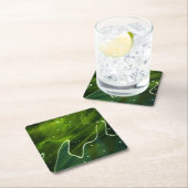 緑藻類と水の混濁 スクエアペーパーコースター (インサイチュ)