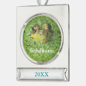 緑藻類のカエル シルバープレートバナーオーナメント (左)