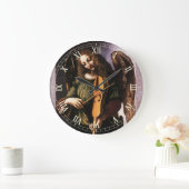緑衣のヴィエラを弾く天使 ラージ壁時計 (ホーム)