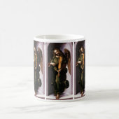 緑衣のヴィエールを持つレオナルド・ダ・ヴィンチの天使 コーヒーマグカップ (中央)