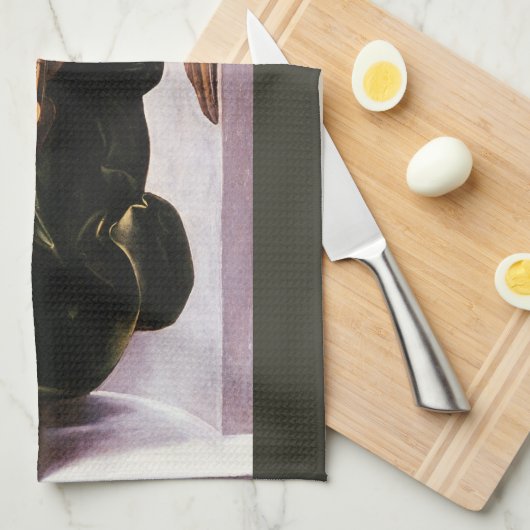 『緑衣のヴィエールを持つ天使』（みどりころものヴィエールをもつてんし、伊: Angelo verde キッチンタオル (四つ折り)