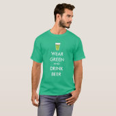 緑衣服および飲み物ビールカスタマイズ可能なパイント Tシャツ (正面フル)
