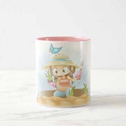 緑親指のコーヒー・マグ ツートーンマグカップ (中央)