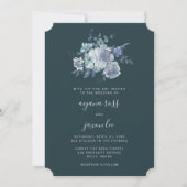 緑豊かでムーディーな牡丹結婚ブーケ 招待状 (正面)