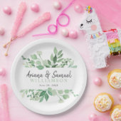緑豊かなウェディングレセプションプレート ペーパープレート (パーティー)