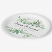緑豊かなウェディングレセプションプレート ペーパープレート (アングル)