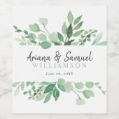 緑豊かなウェディング ワイン ラベル (シングルラベル)