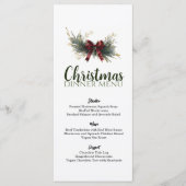 緑豊かなエバーグリーンレッドリボンミニマリストクリスマス メニュー (正面)