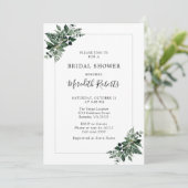 緑豊かなエメラルドグリーンリーフブライダルシャワー 招待状 (スタンド正面)