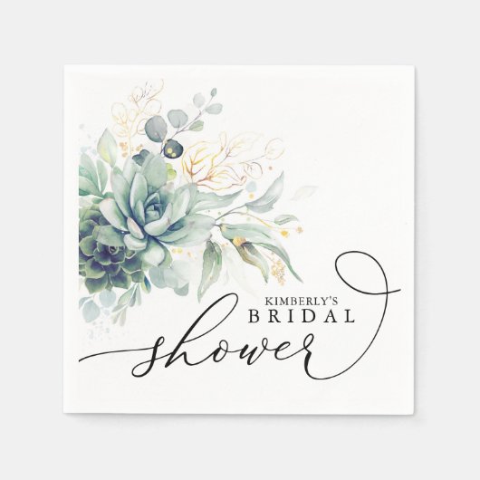 緑豊かなエレガントブライダル スタンダードカクテルナプキン (正面)