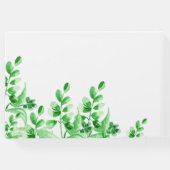 緑豊かなエレガント書道の結婚台本 ゲストブック (裏面)