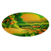 緑豊かなオレンジガーデンアート カッティングボード (角)