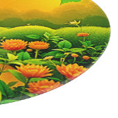 緑豊かなオレンジガーデンアート カッティングボード (角)