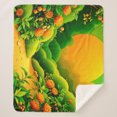 緑豊かなオレンジガーデンアート シェルパブランケット (正面)