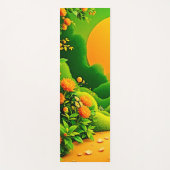 緑豊かなオレンジガーデンアート ヨガマット (正面)