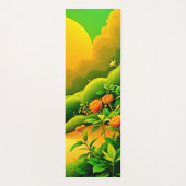 緑豊かなオレンジガーデンアート ヨガマット (裏面)