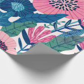 緑豊かなカラフルの熱帯花のパターン ラッピングペーパー (角)