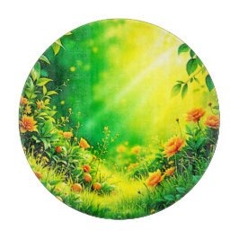 緑豊かなガーデンサンライトシーン カッティングボード