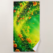 緑豊かなガーデンサンライトシーン ビーチタオル (正面)