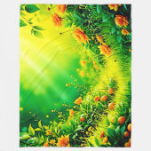 緑豊かなガーデンサンライトシーン フリースブランケット (正面)