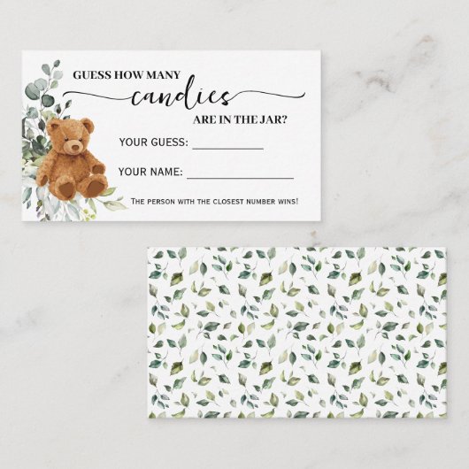 緑豊かなキャンディスシャワーゲームカードの数 プレイスカード (正面/裏面)