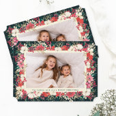 緑豊かなクラシックフローラクリスマスボタニカルうろこ シーズンカード