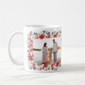 緑豊かなクラシックフローラクリスマス植物写真 コーヒーマグカップ (左)