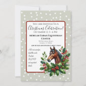 緑豊かなクリスマス馬 招待状 (正面)