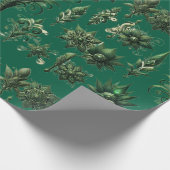 "緑豊かなグリーンベルベット：ラグジュアリーギフト紙デザイン" ラッピングペーパー (角)