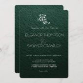 緑豊かなグリーン庭園の結婚式招待状 招待状 (正面/裏面)