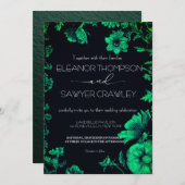 緑豊かなグリーン庭園の結婚式招待状 招待状 (正面/裏面)
