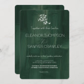 緑豊かなグリーン庭園の結婚式招待状 招待状 (正面/裏面)