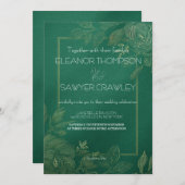 緑豊かなグリーン庭園の結婚式招待状 招待状 (正面/裏面)