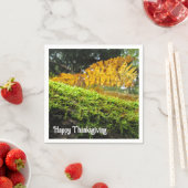 緑豊かなコケの木の幹 – カスタムThanksgiving スタンダードカクテルナプキン (インサイチュ)