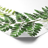 緑豊かなシダ熱帯植物結婚の歓迎サイン ポスター (角)