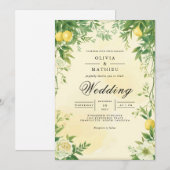 緑豊かなシトラスフローリッ結婚シュ 招待状 (正面/裏面)