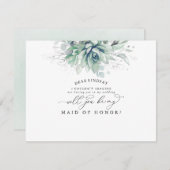 緑豊かなシルバーの花嫁の提案 招待状 (正面/裏面)