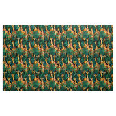 緑豊かなジャングルのキリン柄 ファブリック (ヤード)