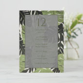 緑豊かなジャングルの熱帯の葉　 テーブル座席表 招待状 (スタンド正面)