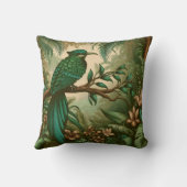 緑豊かなジャングルの熱帯鳥2 クッション (裏面)