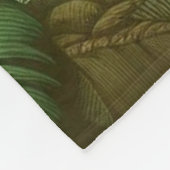 緑豊かなジャングルの熱帯鳥2 フリースブランケット (角)