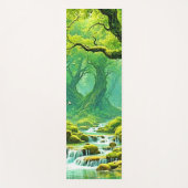 緑豊かなジャングルウォーターフォールブリス ヨガマット (正面)