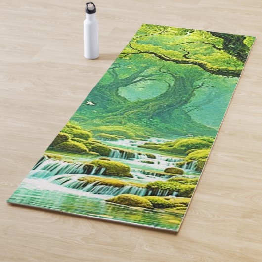緑豊かなジャングルウォーターフォールブリス ヨガマット (インサイチュ)