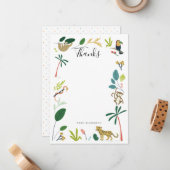 緑豊かなジャングルサンキューカード ノートカード (正面/裏面インサイチュ)