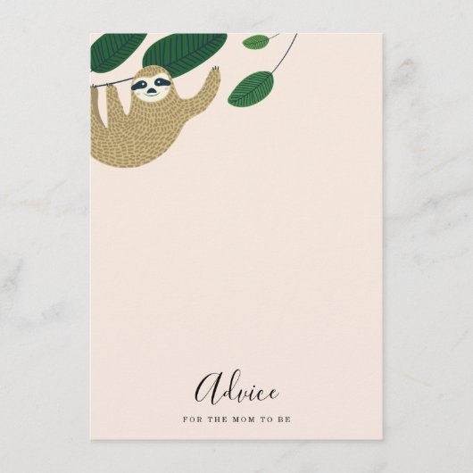 緑豊かなジャングルベビーシャワーアドバイスカード エンクロージャーカード (正面)