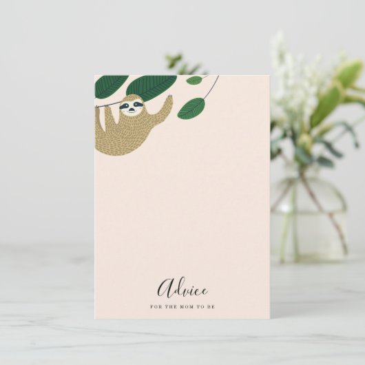 緑豊かなジャングルベビーシャワーアドバイスカード エンクロージャーカード (スタンド正面)
