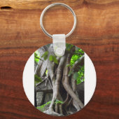 緑豊かなジャングル失ったの寺院の遺跡 キーホルダー (正面)